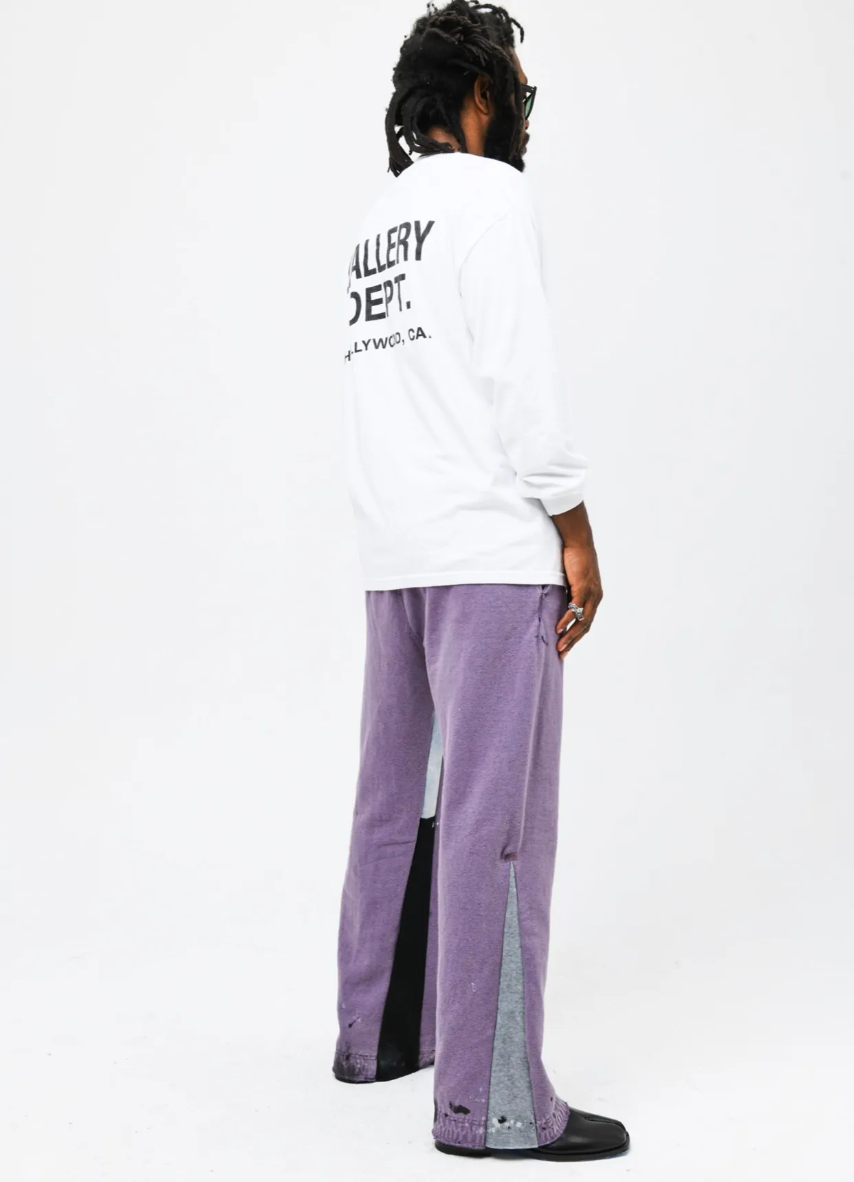 GALLERY DEPT. SOUVENIR L/S TEE English LOGO Basic Long Sleeve White S-XL Genuine Uniform Cylindrical No Side Seam Linen Cotton Fabric Garment Wash Preshrunk Correct Fit Correct Accessories